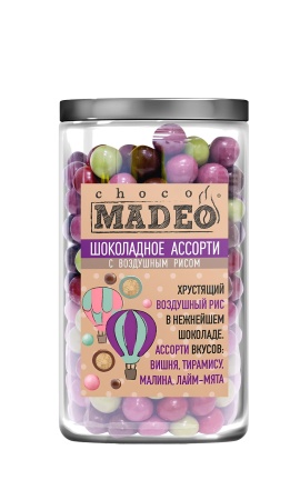Воздушный рис в шоколаде Ассорти, 400 г, банка